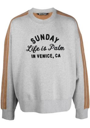 Palm Angels slogan-embroidered sweatshirt - Grey