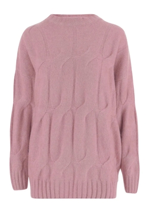 Allude cable-knit round-neck sweater - Pink