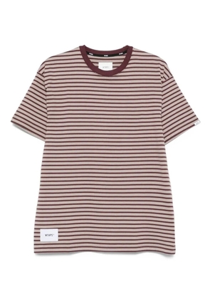 WTAPS striped crew-neck T-shirt - Brown