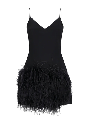 David Koma Cami feather-detail mini dress - Black