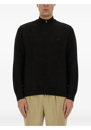 BOSS zipped cotton sweatshirt - Black