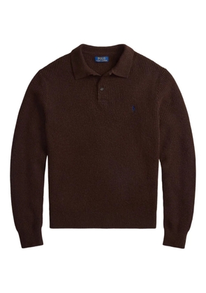 Polo Ralph Lauren waffle-knit polo-collar sweater - Brown
