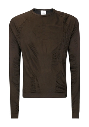 ROA embroidered t-shirt - Brown