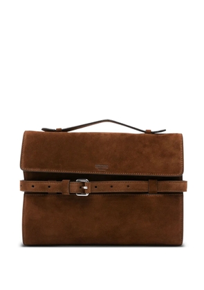 Moschino buckled clutch bag - Brown