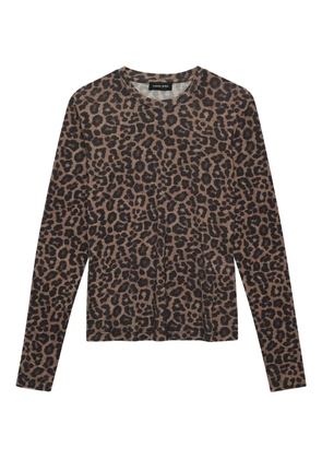 ANINE BING long-sleeve leopard-print T-shirt - Brown