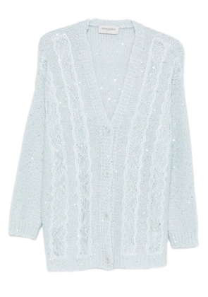 ERMANNO FIRENZE sequinned cable-knit cardigan - Blue