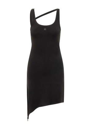 Courrèges asymmetrical-strap mini dress - Black