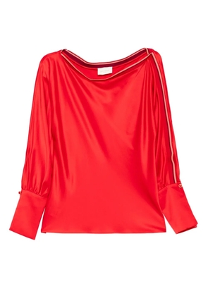 Danamé asymmetric-neck top - Red