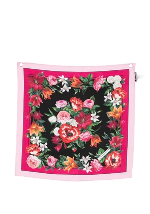 Dolce & Gabbana floral print square scarf - Black