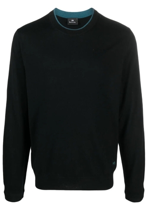PS Paul Smith logo-embroidered merino jumper - Black
