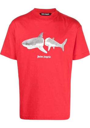 Palm Angels shark-print T-shirt - Red