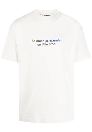 Palm Angels slogan-print cotton T-shirt - Neutrals