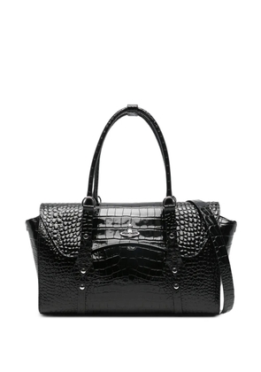 Vivienne Westwood croc-effect orb tote bag - Black