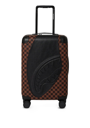 Sprayground Jetstream checkerboard shark trolley bag - Brown