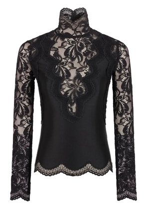 Rabanne long-sleeve lace top - Black