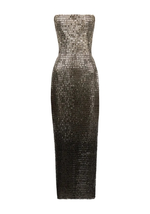 Oscar de la Renta sequin-embellished strapless midi dress - Silver