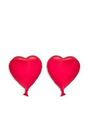 Oscar de la Renta Heart Balloon clip-on earrings - Red