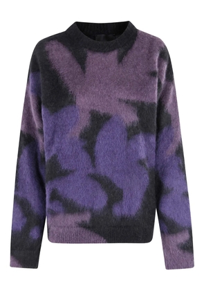 Roberto Collina patterned crew-neck sweater - Purple