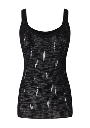 PINKO semi-sheer scoop-neck tank top - Black