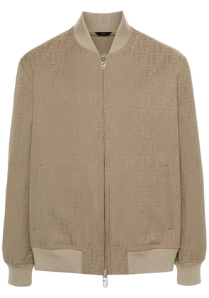 FENDI Zucca-jacquard bomber jacket - Brown