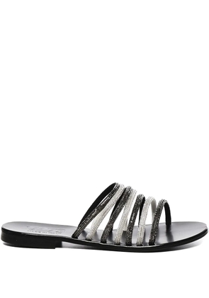 V°73 embellished open-toe flat sandals - Black