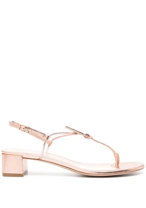 Giorgio Armani 35mm laminated leather sandals - Pink