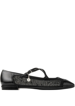 Jimmy Choo Eleri cross-strap mesh ballet flats - Black