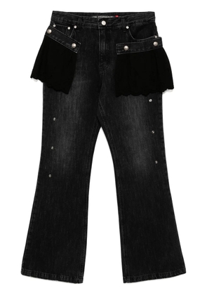 Andersson Bell lace panel detailing jeans - Black