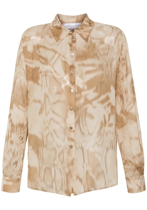 Blumarine graphic-print fluid shirt - Brown