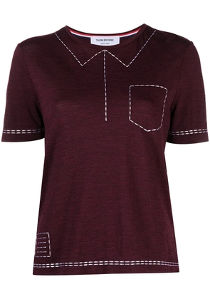 Thom Browne Trompe-l'œil short-sleeve T-shirt - Red