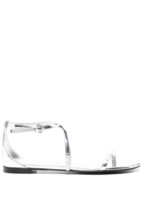 Alexander McQueen metallic leather sandals - Silver