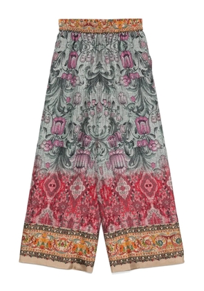 Pierre-Louis Mascia floral-print silk trousers - Green