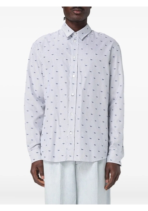 Maison Kitsuné striped fox shirt - White