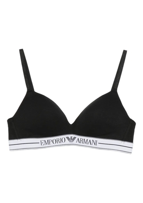 Emporio Armani logo-embellishment bra - Black