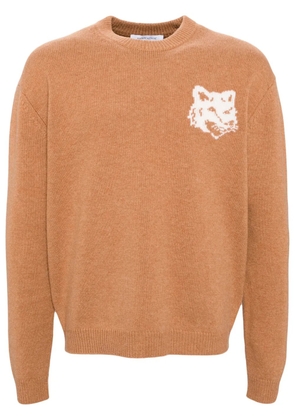 Maison Kitsuné Fox head intarsia jumper - Neutrals
