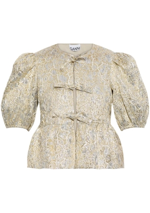 GANNI Lurex thread blouse - Gold