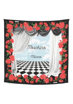 Moschino carnation-print scarf - Black