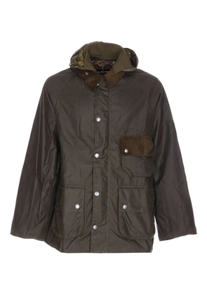Barbour Solway removable-hood waxed jacket - Green