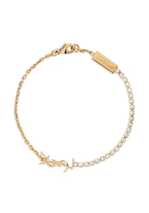 Saint Laurent Monogranne crystal bracelet - Gold