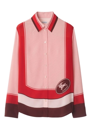Burberry EDK stamp-box silk shirt - Pink