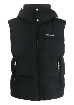 Palm Angels logo-embroidered puffer gilet - Black