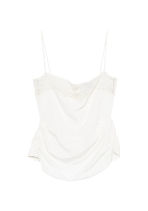 Magda Butrym lace ruched top - Neutrals