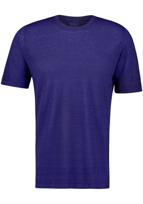 120% Lino crew-neck linen T-shirt - Blue