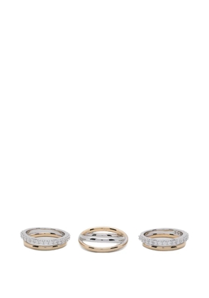 Swarovski round-cut cocktail rings (set of three) - Silver