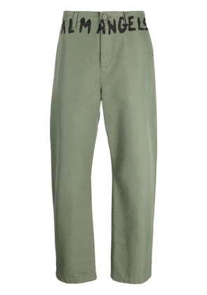 Palm Angels logo-print chino trousers - Green