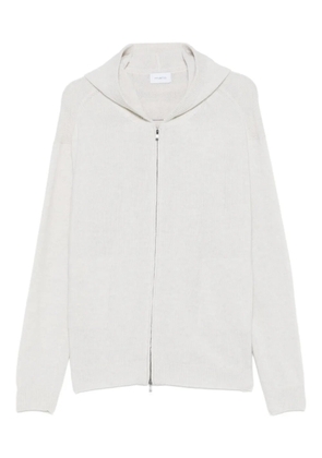 Malo zippped-knit hoodie - Neutrals