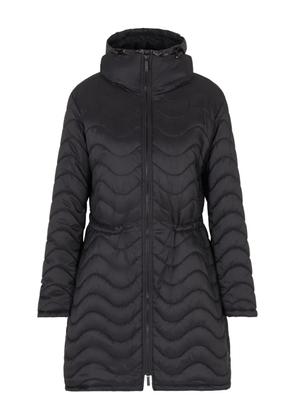 Emporio Armani quilted hooded coat - Black