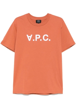 A.P.C. flocked-logo T-shirt - Orange