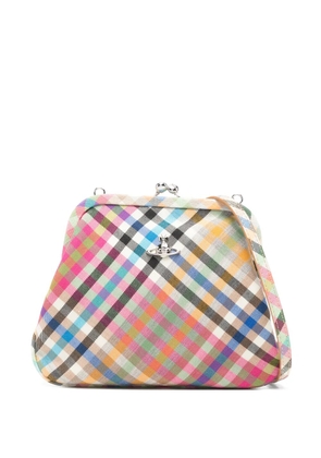 Vivienne Westwood Vivienne orb-motif check-pattern clutch bag - Pink