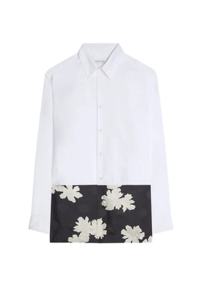 DRIES VAN NOTEN floral-detail shirt - White